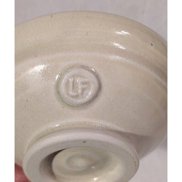 Art Pottery Salt Cellar Dish Lid Lucy Fagella Ring Trinket Box Marked LF Neutral - Picture 2 of 16